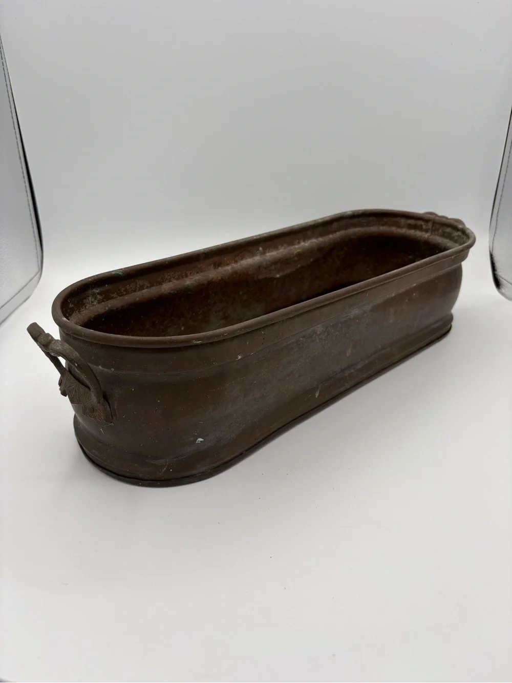 MCM Brown Metal Planter Tray